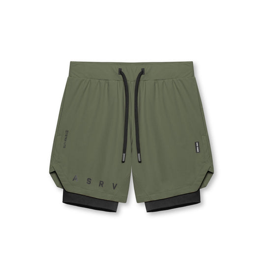 0866. Tetra-Lite™ 7" Liner Short - Olive "ASRV"/Black